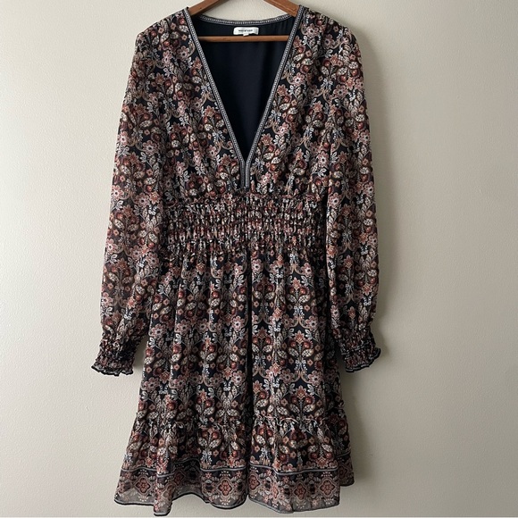 Max Studio Dresses & Skirts - MAX STUDIO Floral Bohemian Deep V Mini Dress Women's XL
